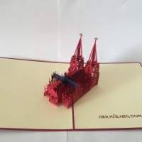 "Kölner Dom" zum Aufklappen 3D Andenken Architektur Glückwunschkarte