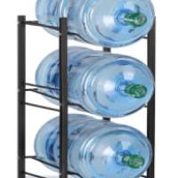 3-Tier Water Cooler Jug Rack, Black