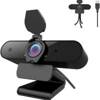 Webcam 1440P con microfono, webcam per PC 2K full HD con correzione automatica della luce, campo visivo 115°, plug & play USB 2.