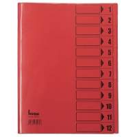 Bene folder 084800RT DIN A4 12 compartments PVC red