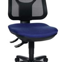 Bürodrehstuhl Sitzhöhe 430-510mm blau mit Lendenwirbelstütze ohne Armlehnen