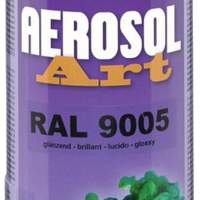 Colorful paint spray AEROSOL Art deep black glossy RAL 9005 400 ml, 6 spray cans