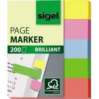 Sigel adhesive marker brilliant HN625 12x50mm assorted colors 5 pcs./pack.