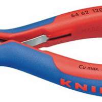 Electronics oblique cutter, pol.2-K.handle, mini cutting edge with small facet Knipex
