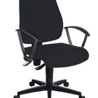 Bürodrehstuhl schwarz Lehnen-H.580 Sitz-H.420-550 Permanent o.Armlehnen